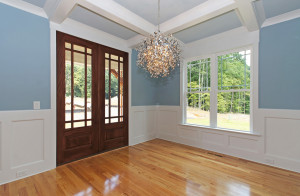 Dining Room with chandelier