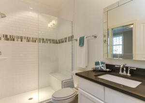 Guest bathroom with large walk in shower