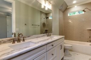 Guest bathroom with large vanity